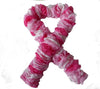 Hand Knitted Ruffle Scarf Red Heart Yarn - Fashion Scarf - Shade of White and Pink
