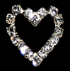 925 Sterling Silver Earrings Fashion Jewelry Valentine's Gift Jewelry, Rhinestone Heart Earrings