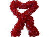 Hand knitted Red Heart Boutique Sassy fabric ruffle scarf, red with white dot, polka dot, woman scarf, fashion scarf